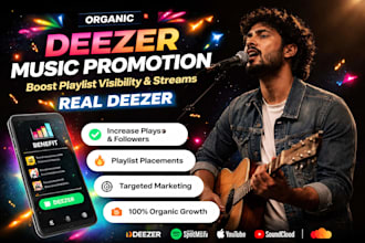 organic deezer music promotion boost playlist visibility streams real deezer