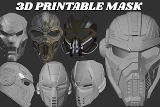 do 3d cosplay mask helmet props anime oni halloween dj mask stl for 3d printing