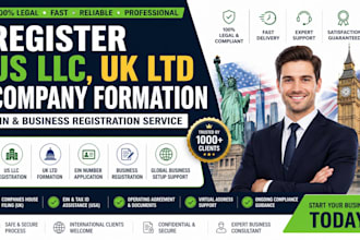 register US llc, UK ltd company formation, ein, business registration service