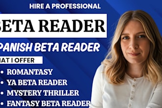beta read your romance, fantasy thriller, ya beta reader, spanish beta reader