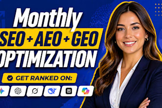 do monthly on page seo, aeo and geo for your webflow, shopify and wix website