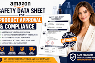 write amazon safety data sheet for product approval and compliance