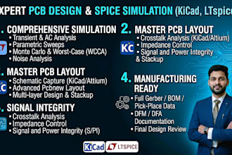 design pcb design pcb layout and schematics in kicad,ltspice