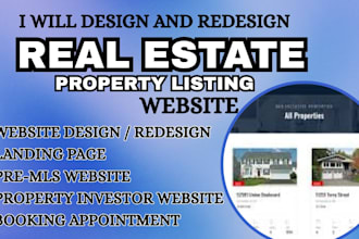 real estate property listing website, pre mls, real estate landing page redesign