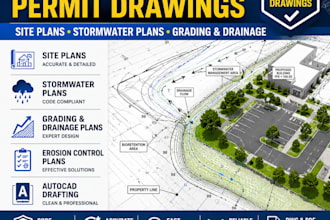 design civil engineering permit drawings, site plans and stormwater plans