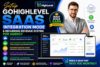 setup gohighlevel saas  integration mode and recurring revenue system for agency
