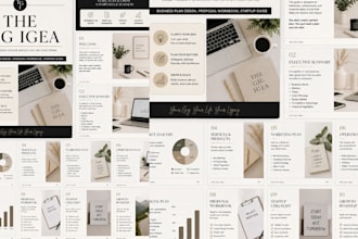 design canva business plan ebook, proposal workbook, startup guide