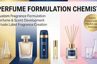 formulate custom perfume blends, fragrances, cologne, oil blends and scent