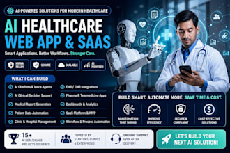build ai healthcare, clinic, and medical web app saas mvp, hipaa ready