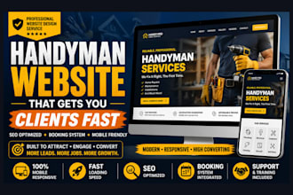 design high converting handyman plumbing painting website with SEO and bookings