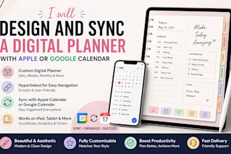 design and sync a digital planner with apple or google calendar