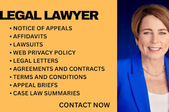 draft legal motions, legal complaints, lawsuits, contracts and legal letters