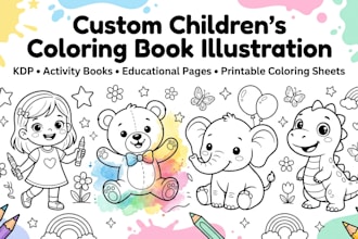 create children coloring books, kids coloring books and book covers for amazon