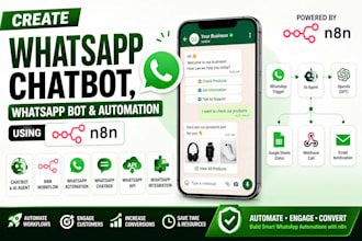 create a whatsapp chatbot,whatsapp bot and whatsapp automation using n8n