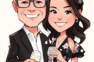 do a couple caricature illustration for you