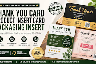 design amazon thank you card product insert and packaging insert