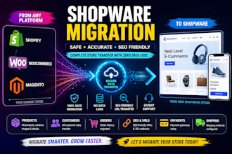 shopware migration shopify woocommerce magento store transfer seo data