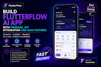 build flutterflow ai app with firebase, API integration and saas features