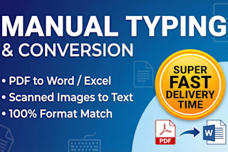 manual typing, convert PDF to word, and retype scanned documents