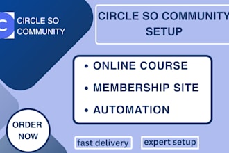 setup circle so online community, online course, membership site and automation