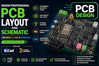 design professional pcb layout and schematic for esp32, rf, audio and automotive