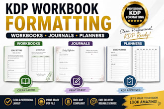format KDP workbook, journal and planner for amazon