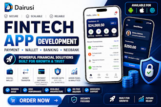 develop fintech mobile banking app, loan app and wallet app