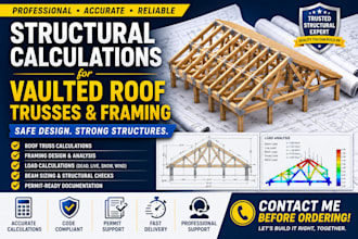 engineer vaulted roof truss calculations and framing design