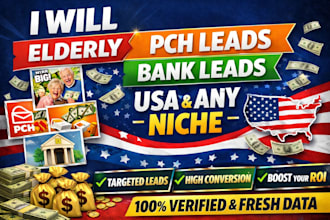 elderly sweeps takes leads, p c h leads, bank leads, USA or any niche