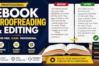 do developmental editing, ebook proofreading, editing or manuscript formatting