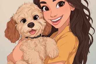 beautiful portrait in disney cartoon