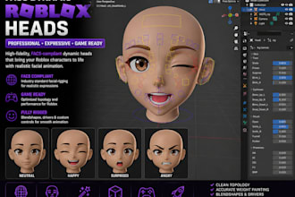 create facs dynamic heads with realistic facial animation