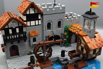 do custom 3d lego design, 3d lego model, lego moc building, io file and pdf