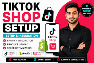 set up tiktok shop, tiktok seller center and shopify store professionally