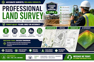 land survey draw survey plans site plan topography land surveyor grading permit