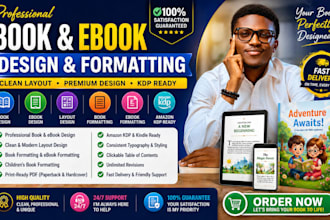 do book and ebook formatting, children book formatting, ebook design layout