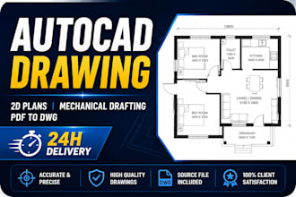 convert hand sketch into cad drawing