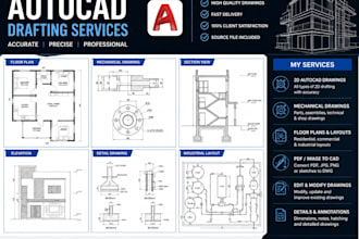 create autocad 2d house plan, industrial layout drawings