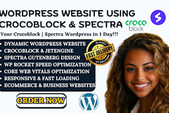 build fast loading dynamic wordpress website using crocoblock spectra jet engine