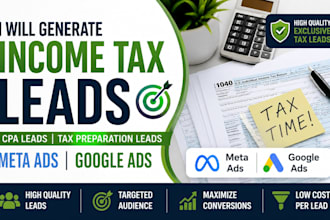 generate income tax leads bookkeeping website tax  landing page facebook ads
