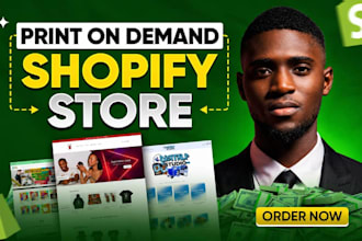 create print on demand shopify store, pod store design, shopify website design