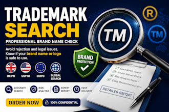 do a professional trademark search and brand name check for your business