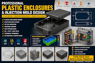 design plastic enclosures and injection mold product design ready 3d cad models