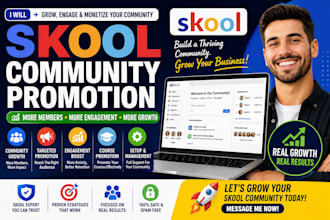 do skool community promotion grow skool membership and online course