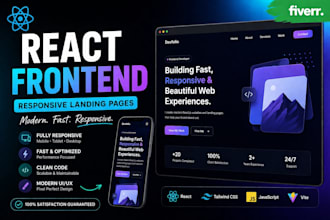 build a responsive react website, landing page and portfolio