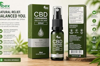 do premium cbd hemp oil supplement label packaging design for bottle jar and box