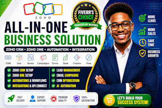 setup and optimize zoho crm, zoho one, hubspot, gohighlevel with zoho automation