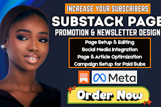 optimize substack page, substack setup, substack newsletter, substack promotion