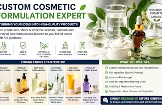 cosmetic, skincare and haircare product formulation expert
