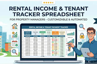 design rental income tenant payment tracker speadsheet on property maneger